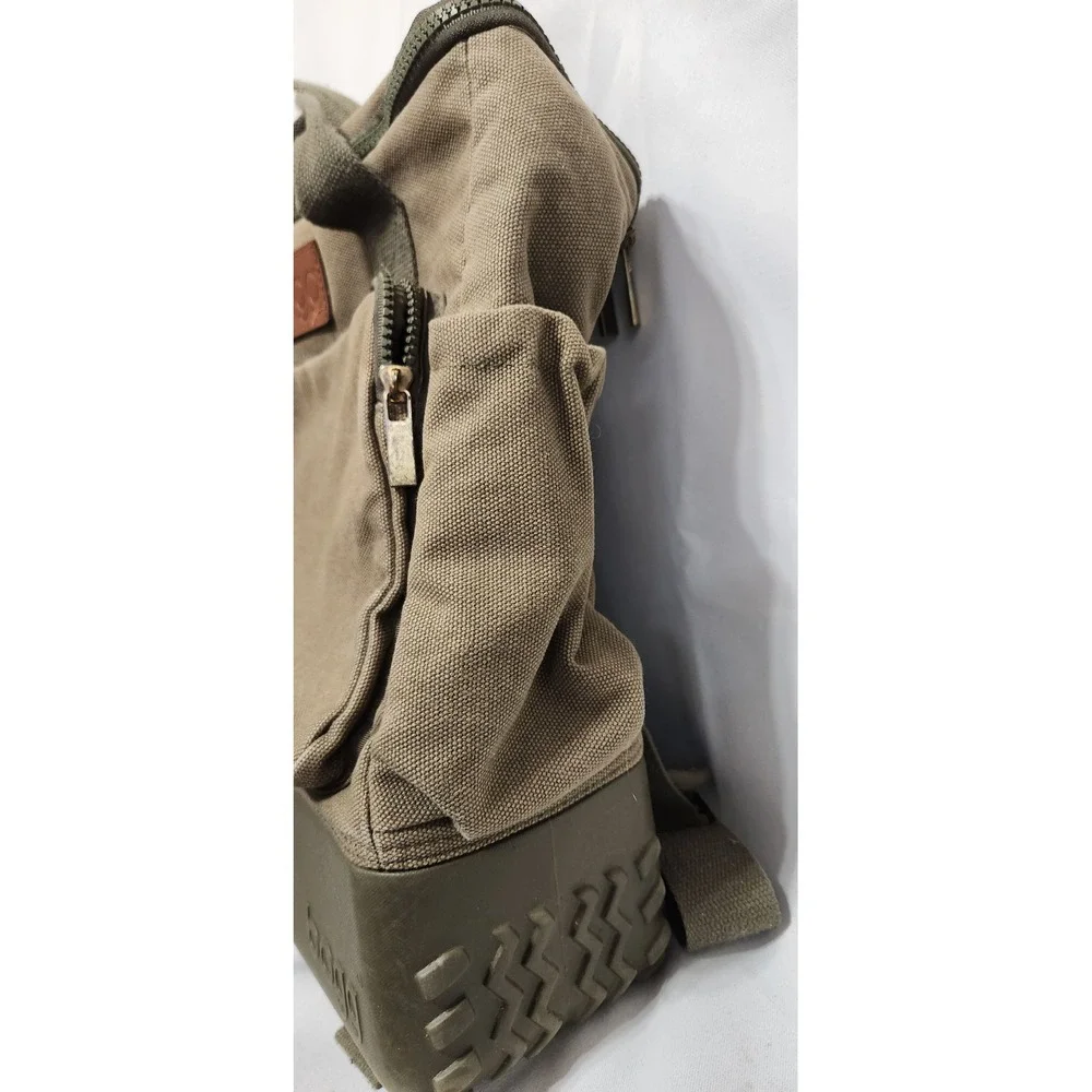 Bogg Bag Canvas Backpack Cooler Olive Green Waterproof Rubber Base Utility Bag